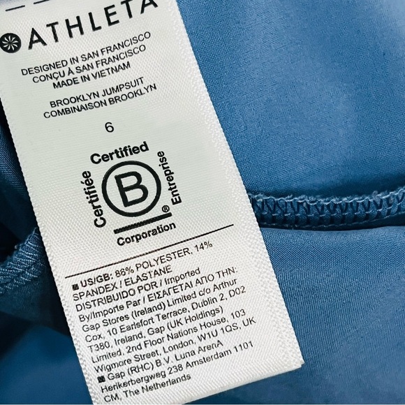 Athleta Brooklyn Blue Sleeveless Jumpsuit with Relaxed Fit size 6 - Picture 4 of 7